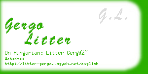 gergo litter business card